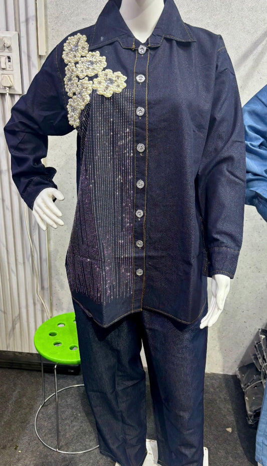 DENIM FITS WITH EMBROIDERY