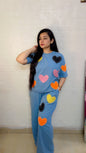Colorful Heart Patch Co-ord Set for Women – Cotton Loungewear | Glam Me By TK