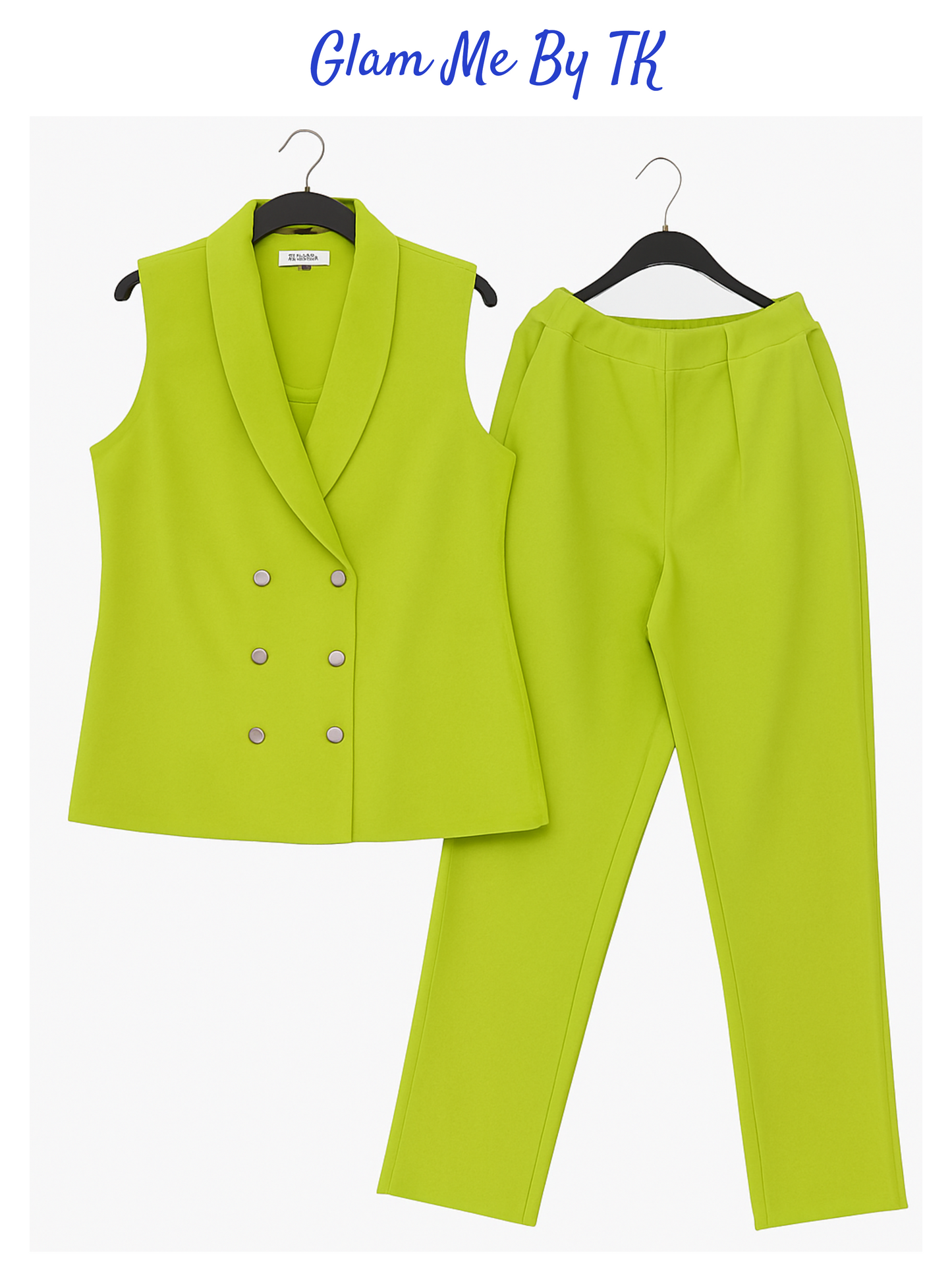 Women's 3-Piece Formal Coord Set – Sleeveless Blazer, Trousers & Top | Glam Me By TK