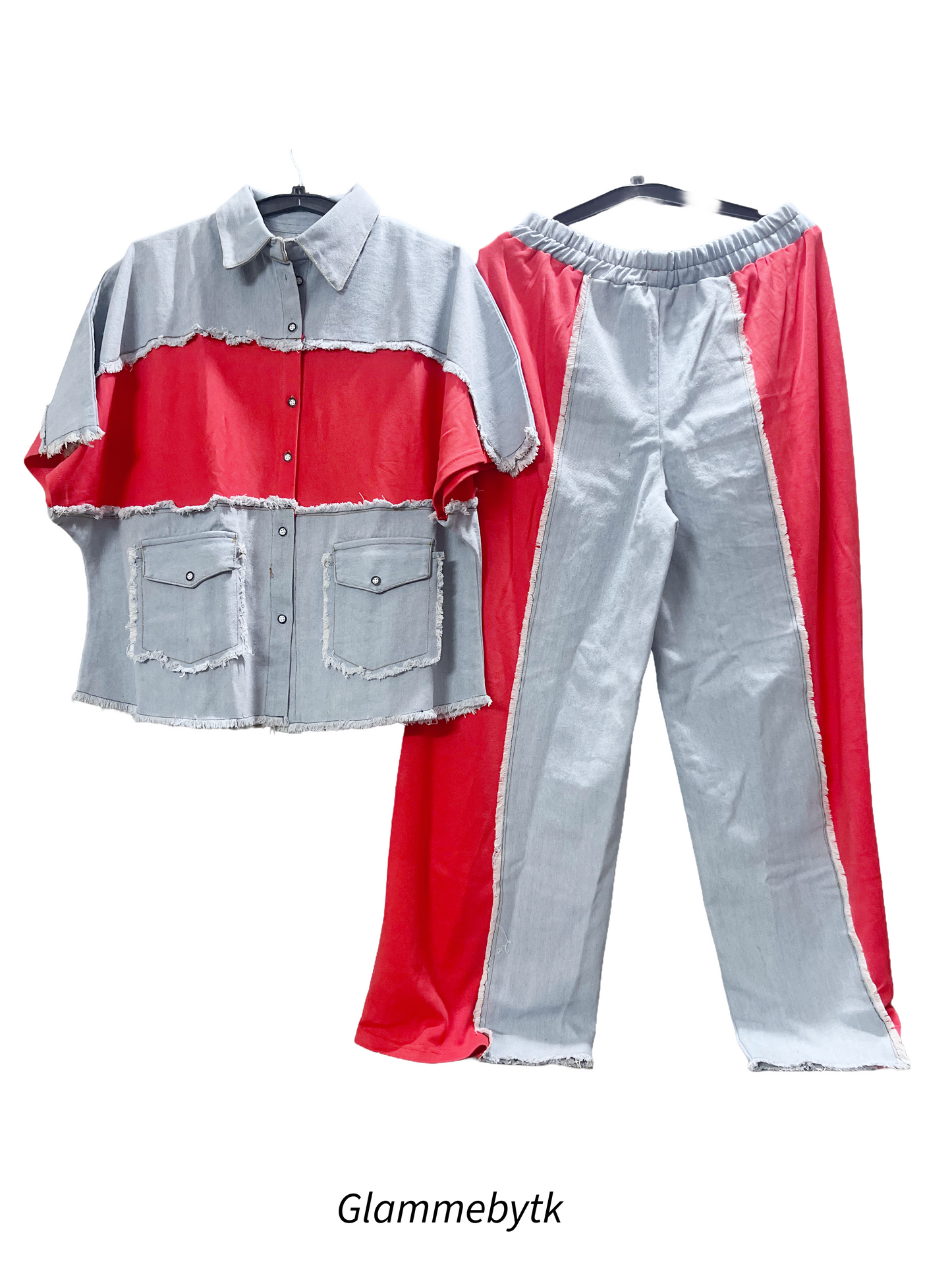 Colorblock Denim Co-ord Set for Women| Glam Me By TK