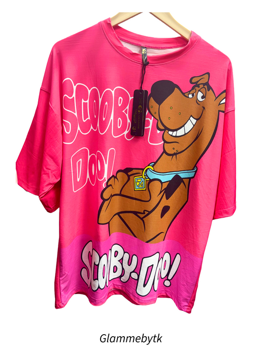 Oversized Scooby-Doo Graphic T-Shirt for Women & Girls – Trendy Cartoon Print |Imported Lycra Fabric