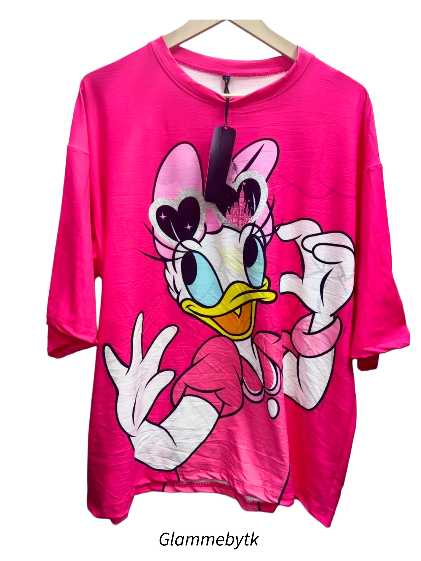 Oversized Daisy Duck Graphic T-Shirt for Women & Girls – Cute Cartoon Print | Imported lycra