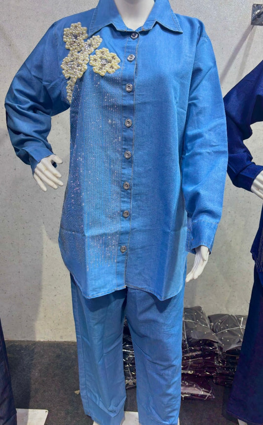 DENIM FITS WITH EMBROIDERY